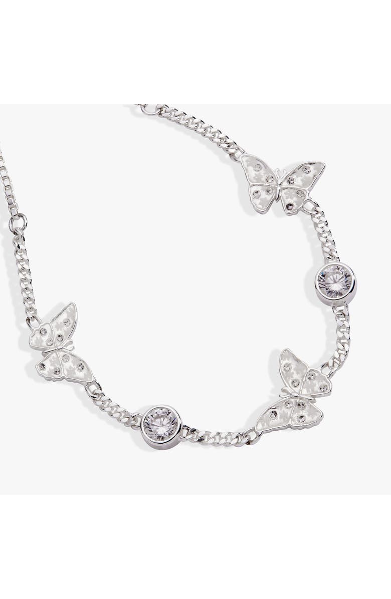 Alex and Ani Glass Butterfly Bolo Bracelet, Alternate, color, Silver