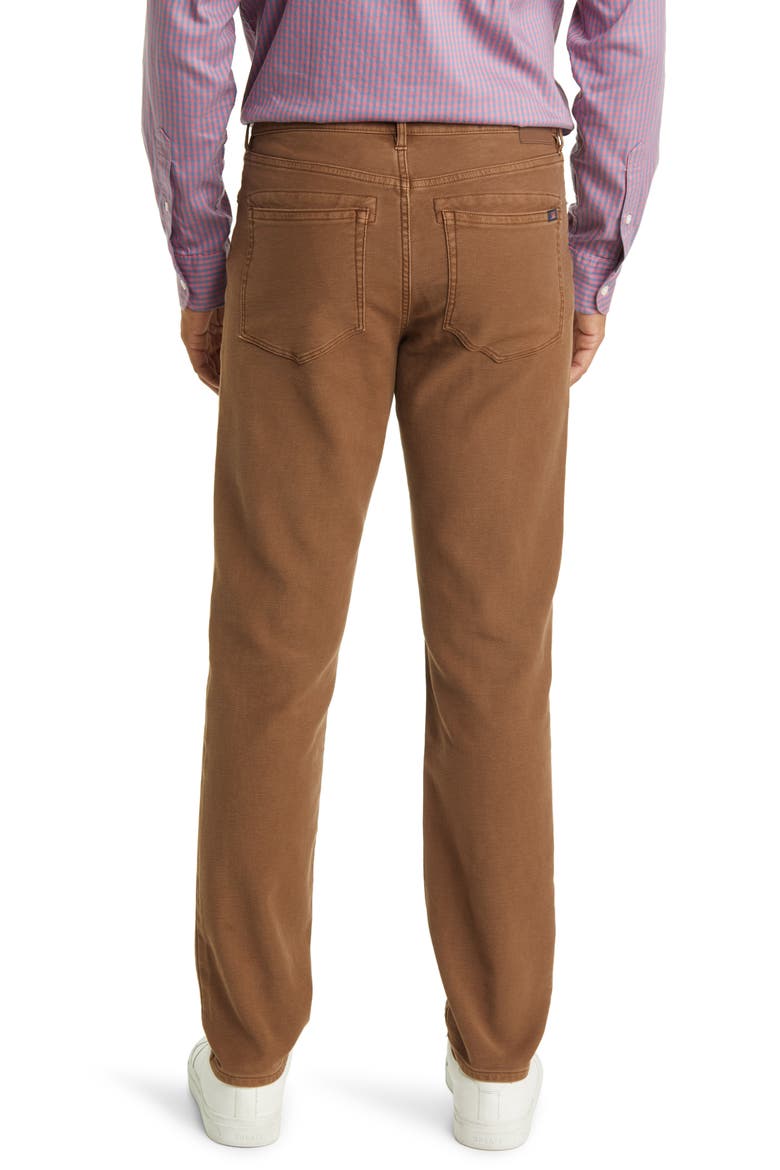 Stretch Terry Slim Straight Leg Five-Pocket Pants, Alternate, color, BARK BROWN