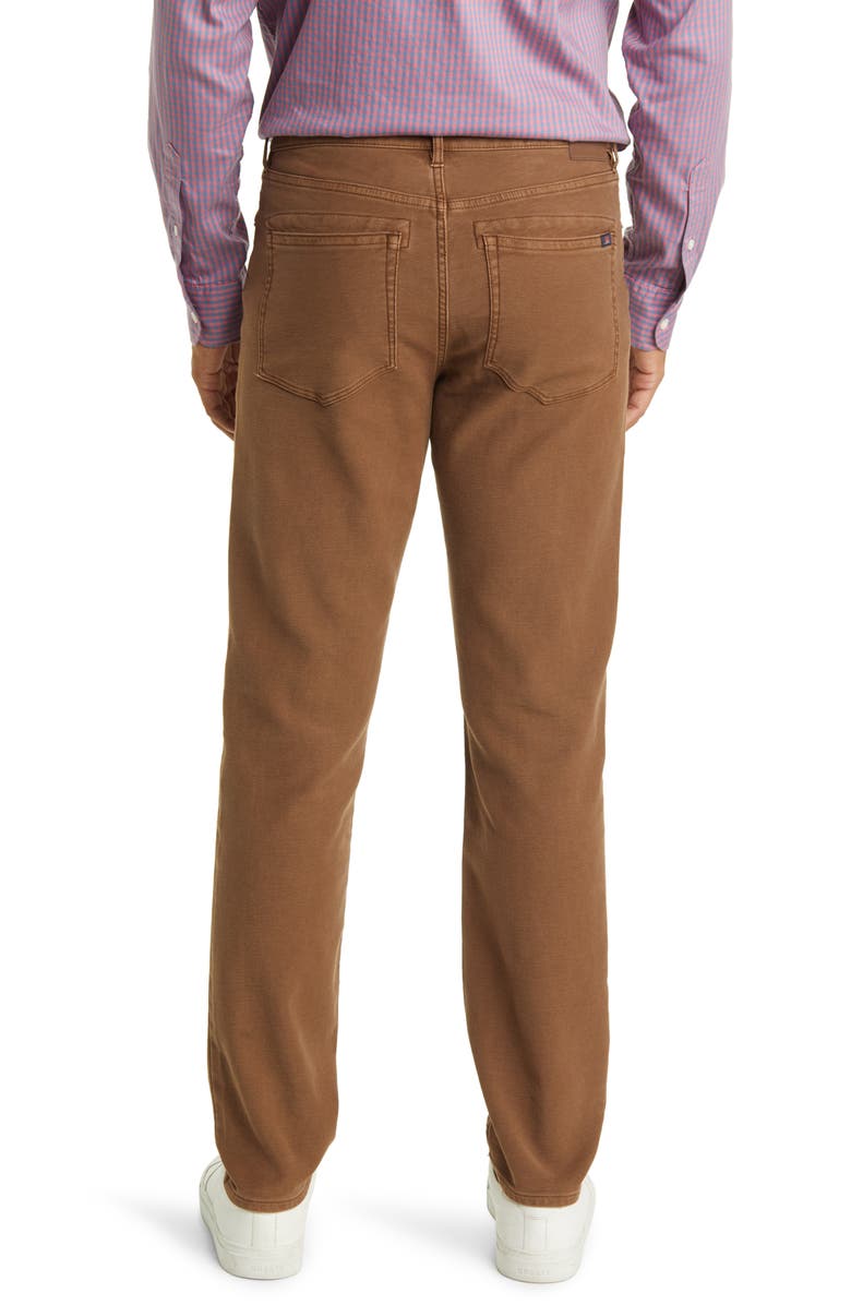 Faherty Stretch Terry Slim Straight Leg Five-Pocket Pants, Alternate, color, Bark Brown