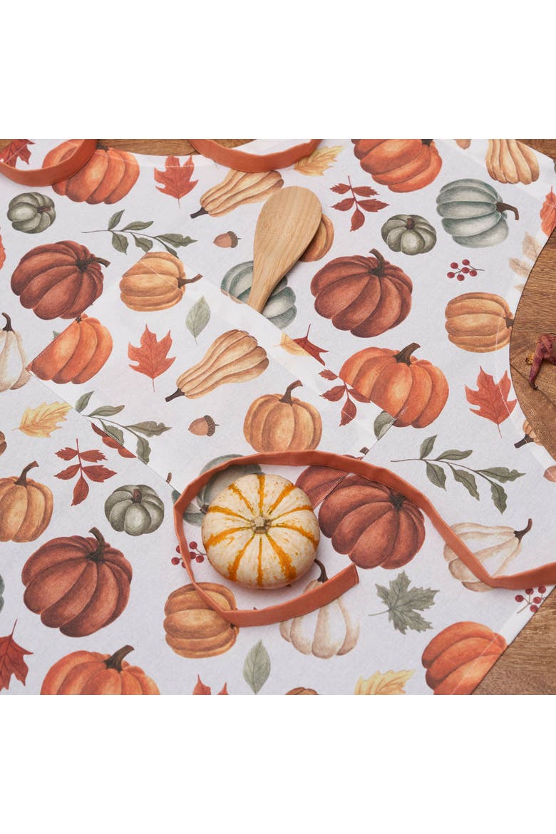 Bountiful Pumpkin Harvest Front Pocket Fall Apron, Alternate, color, Orange