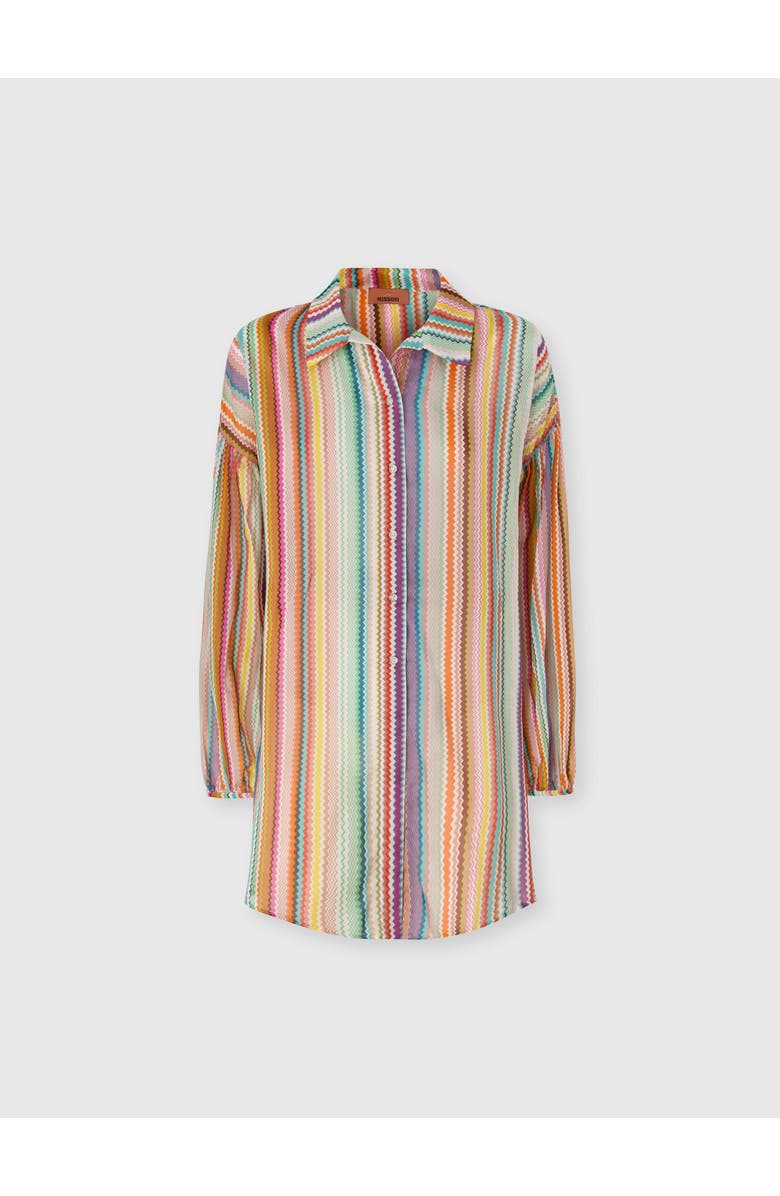 Missoni Shirt In Cotton And Silk With Zigzag Pattern, Main, color, Multicoloured