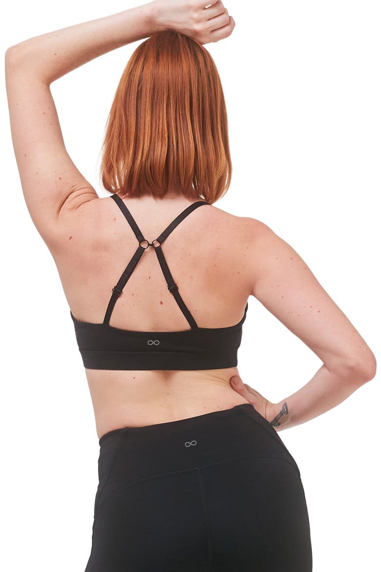 Uplift V Neck Sports Bralette, Alternate, color, Metropolis Black
