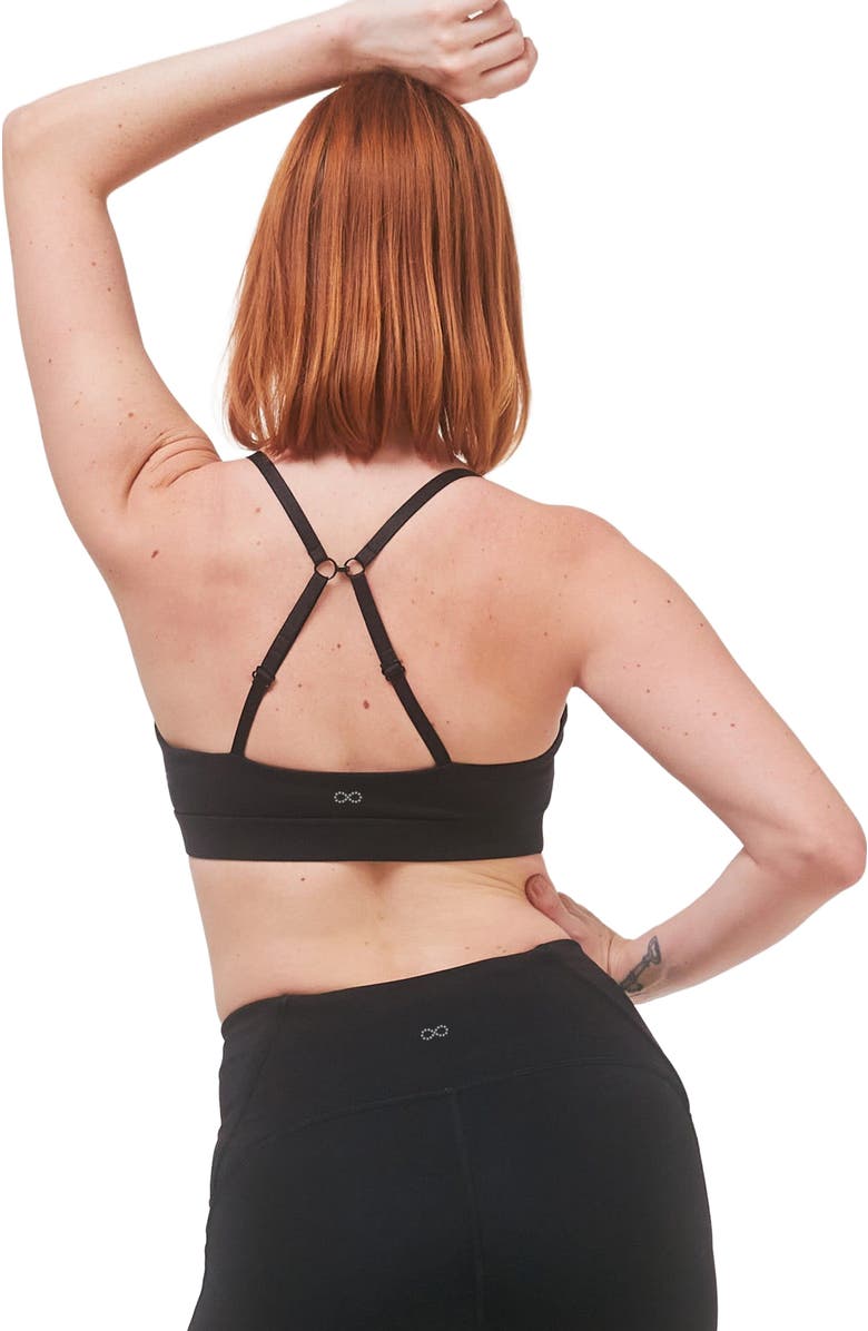 Rebody Active Uplift V Neck Sports Bralette, Alternate, color, Metropolis Black