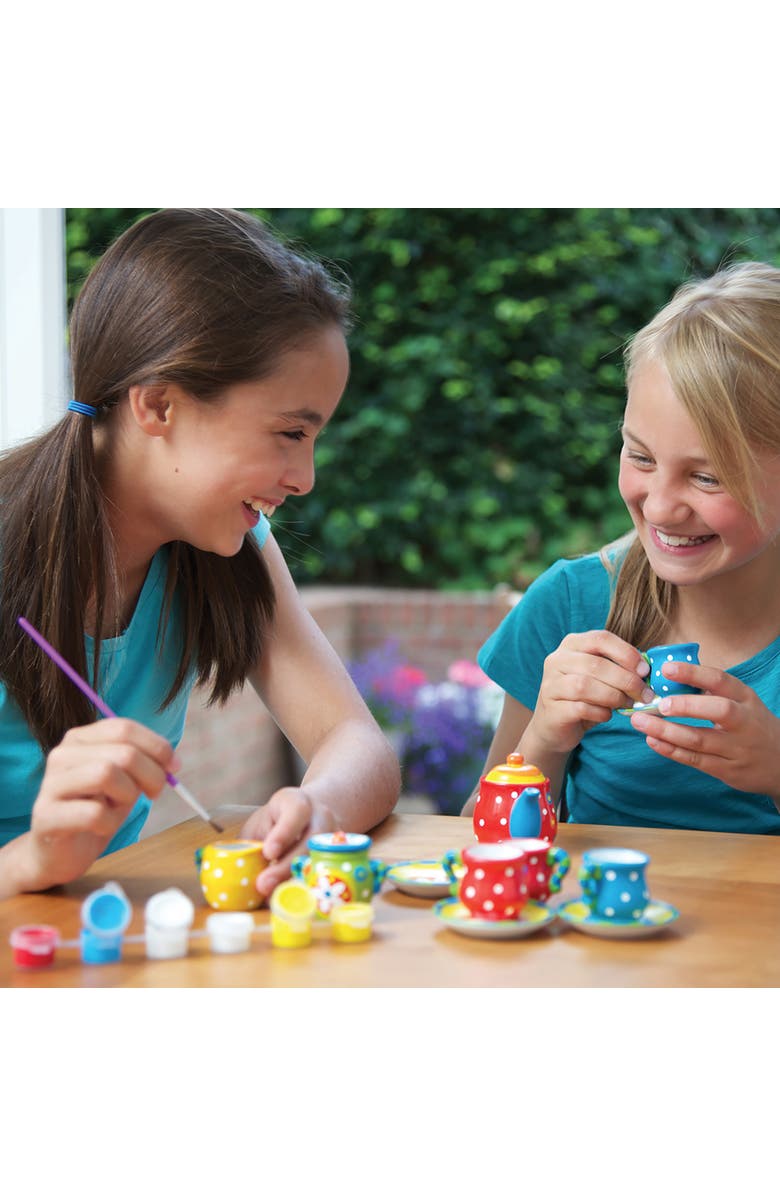 4M KidzMaker, Paint Your Own Mini Tea Set, Alternate, color, Multicolored