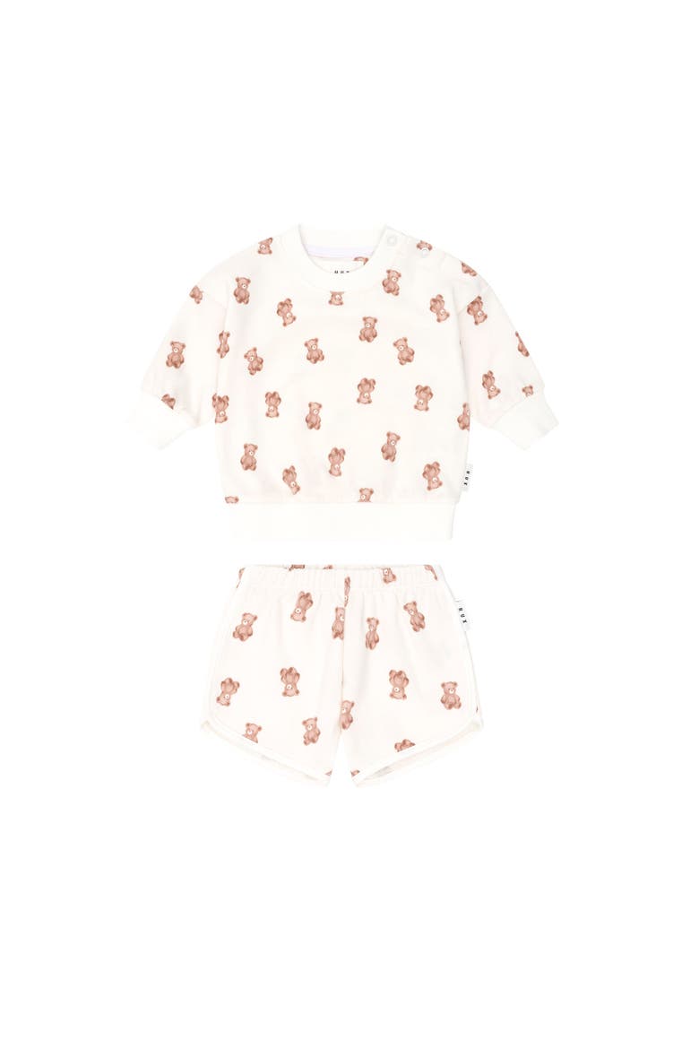 My First Hux 2Pc Newborn Short Set, Main, color, Almond Milk