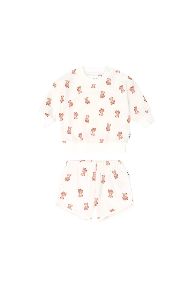 Huxbaby My First Hux 2Pc Newborn Short Set, Main, color, Almond Milk