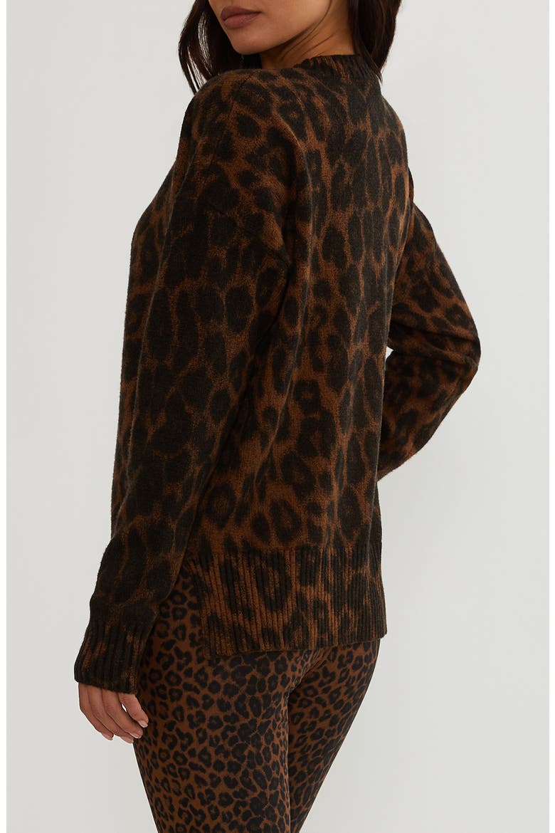 Callie Leopard Crewneck Sweater, Alternate, color, CARAMEL LEOPARD