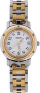 Pre-Owned Hermes Clipper Quartz Watch Stainless Steel with Plated Metal 24