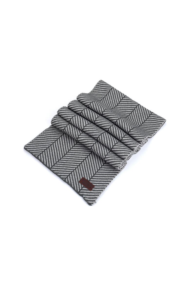 Herringbone Soft Knit Scarf, Alternate, color, Gray