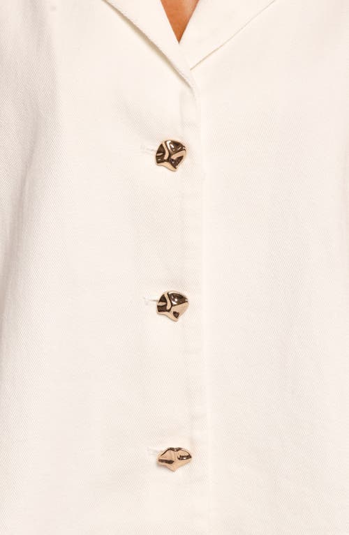 Petal And Pup Petal & Pup Odelia Short Sleeve Denim Button-up Shirt In Multi