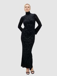 Pretty Lavish Caitlin Flocked Backless Maxi Dress