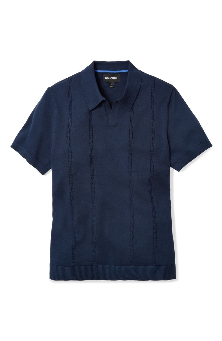 Bonobos Placed Cable Johnny Collar Polo, Alternate, color, 