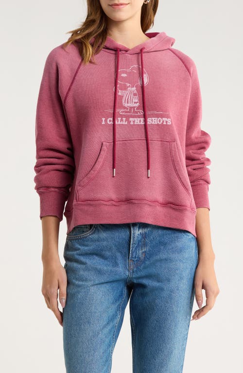 Re/done Classic Peanuts® Snoopy Thermal Lined Hoodie In Pink