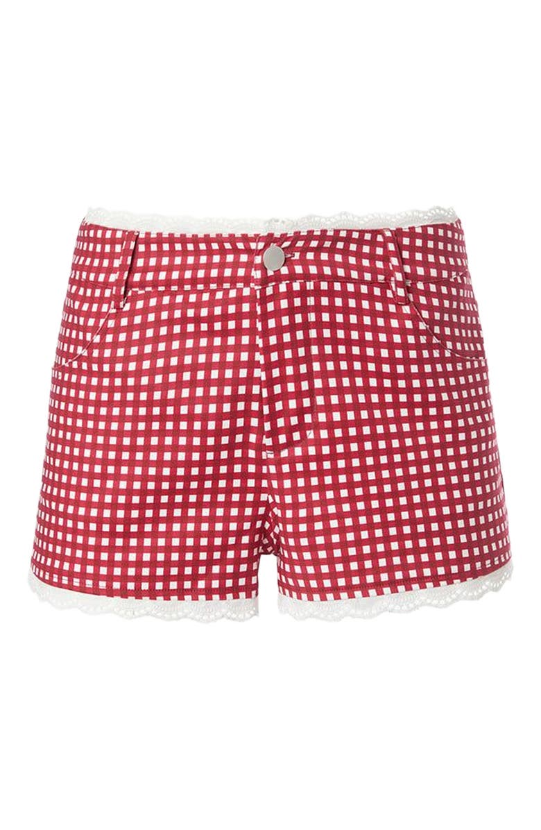 WeWoreWhat Low Rise Hot Short, Alternate, color, Red Multi