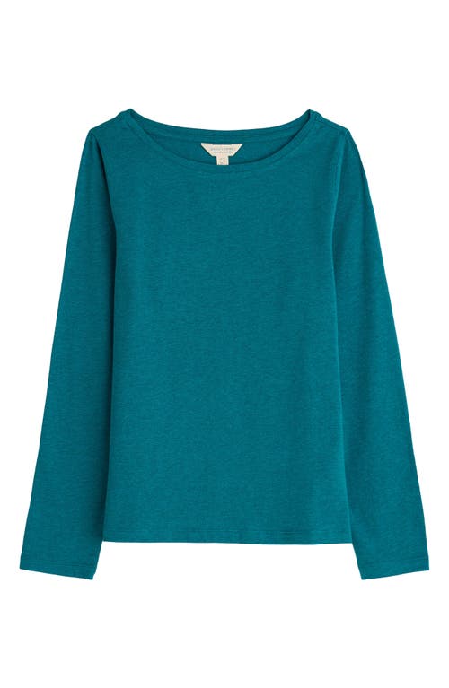 Seasalt Cornwall Easel Long Sleeve Stretch Organic Cotton Top In Blue