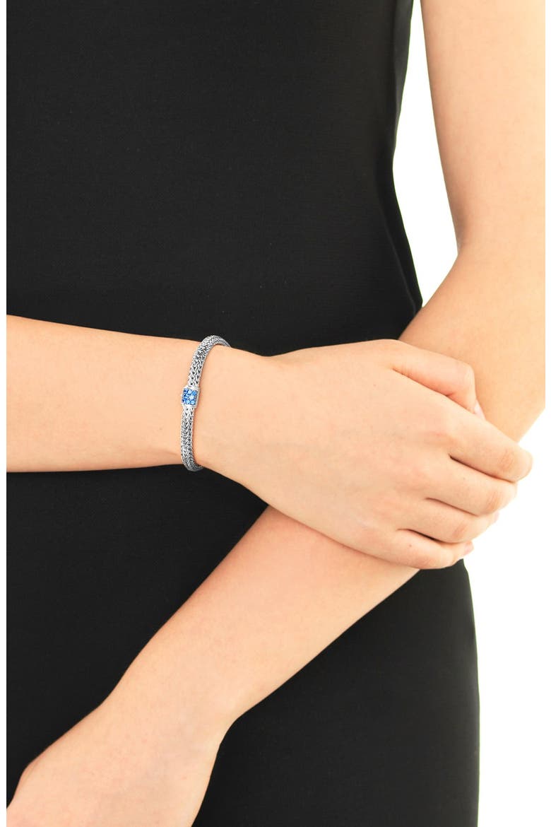 Icon Bracelet, Sterling Silver, Pavé, 5mm, Alternate, color, SILVER
