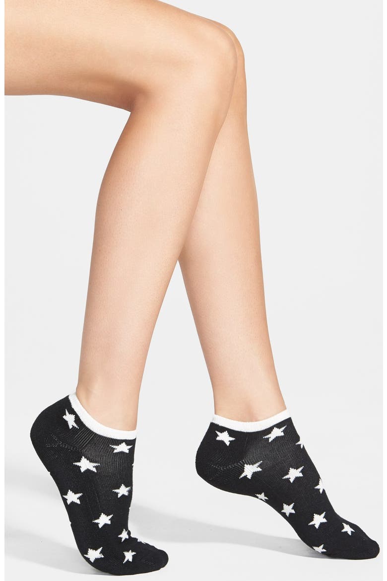 'stars' ankle socks, Main, color, BLACK
