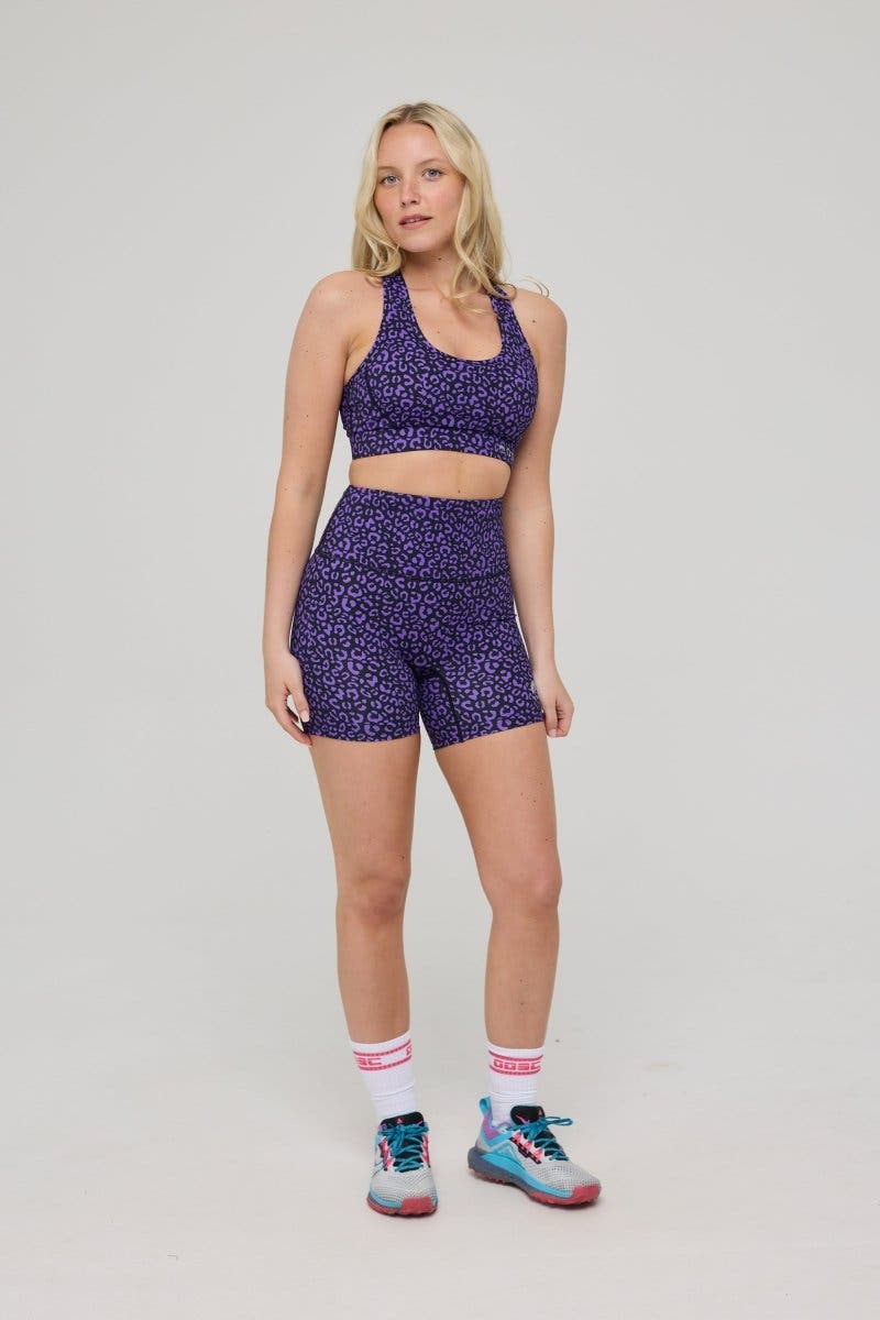 Infinite High Waisted Shorts - Purple Leopard - image 2