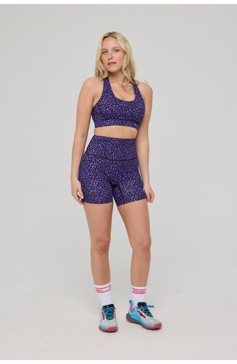 OOSC Infinite High Waisted Shorts - Purple Leopard, Alternate, color, Purple Leopard