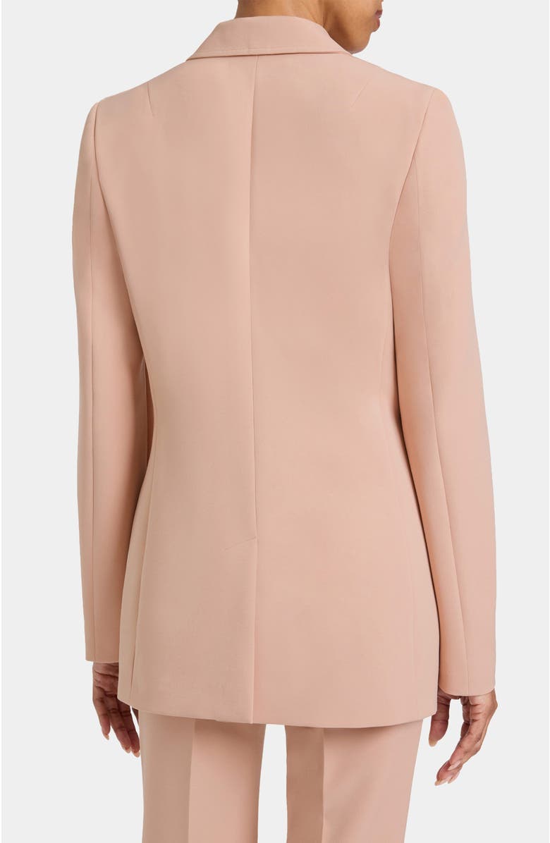 Santorelli Juno Double Button Jacket in Soft Stretch Crepe, Alternate, color, Peach Whip