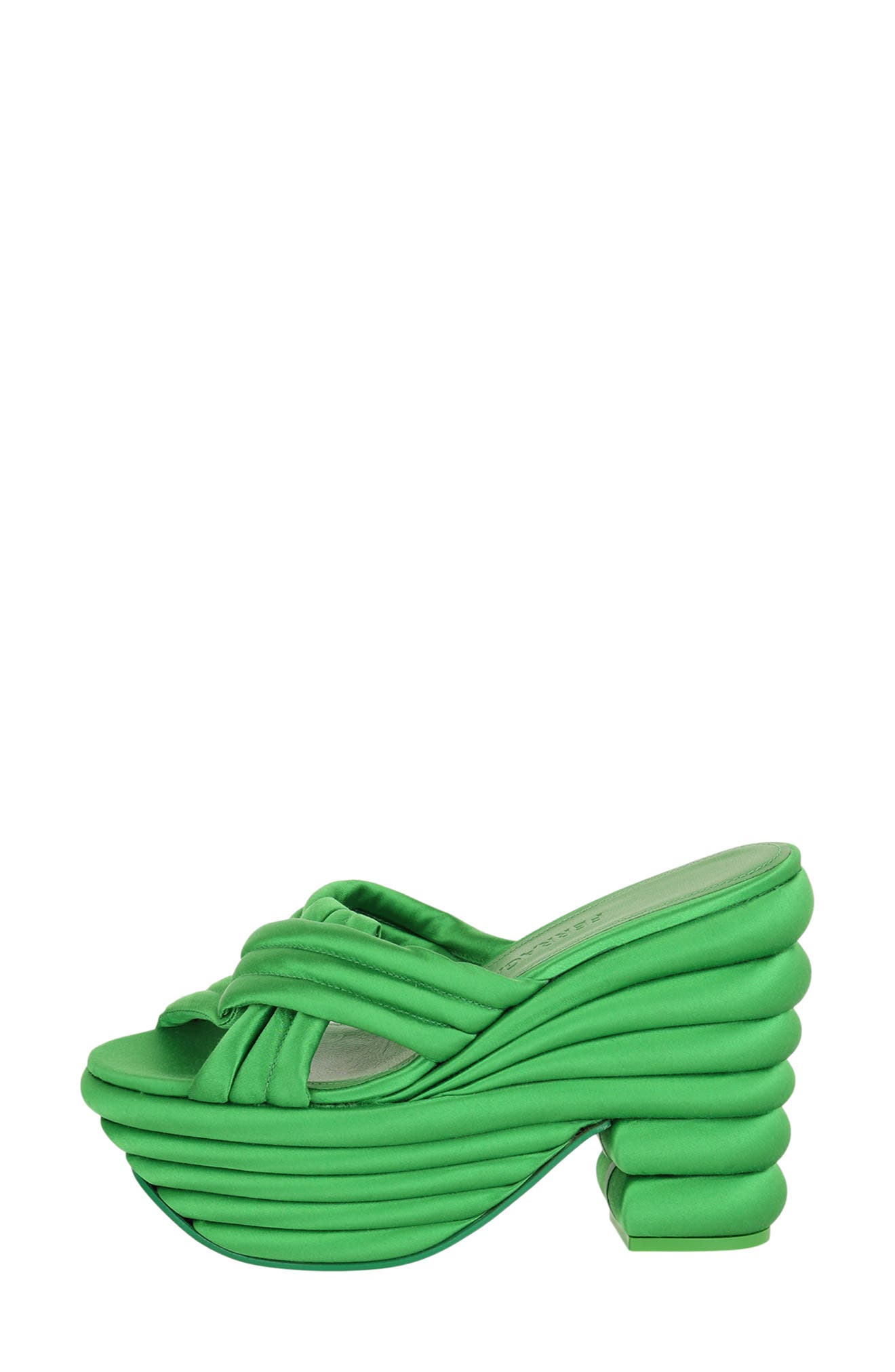 FERRAGAMO Sculptural Platform Heel Sandal, Alternate, color, Green
