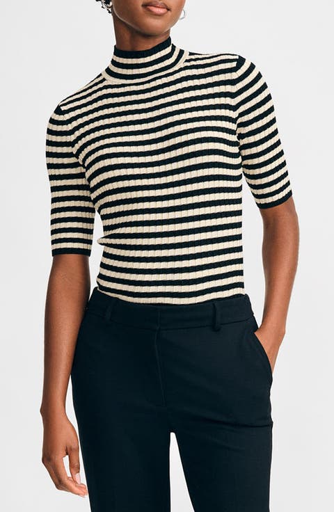 Mock Neck Poor Boy Sweater