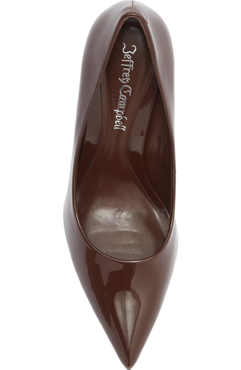 Jeffrey Campbell Nikia Pointed Toe Pump, Alternate, color, Brown Patent