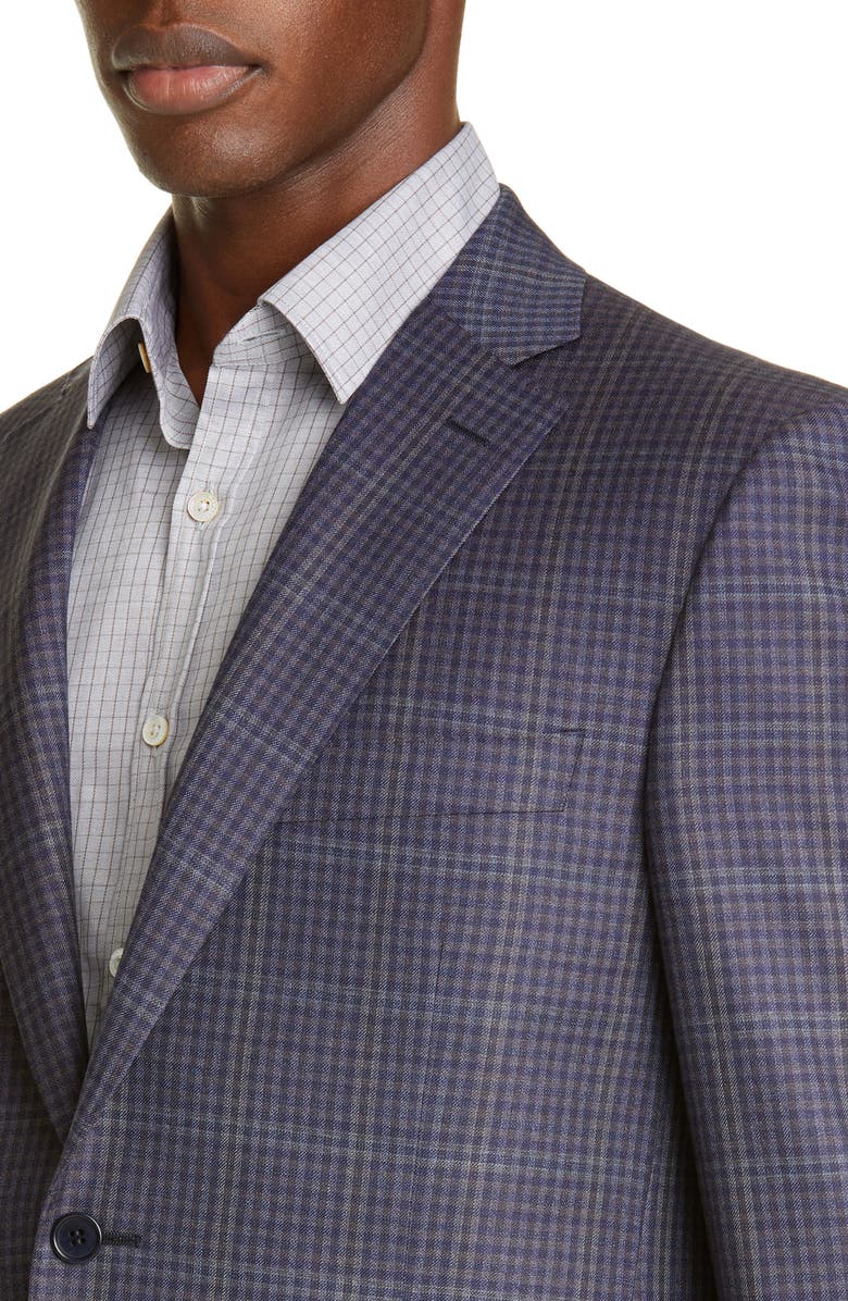 Canali Sienna Soft Classic Fit Microcheck Wool Sport Coat, Alternate, color,