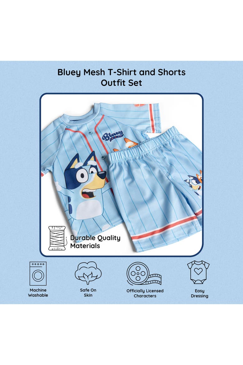 Baseball Jersey and Shorts Set, Alternate, color, Bluey Bingo Blue