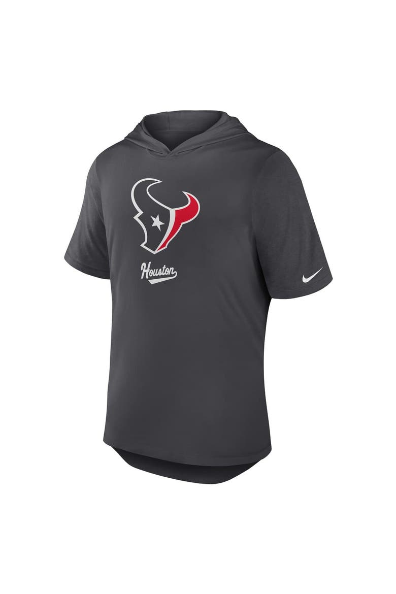 Men's Nike Anthracite Houston Texans Tri-Blend Performance Hoodie T-Shirt, Alternate, color, Anthracite
