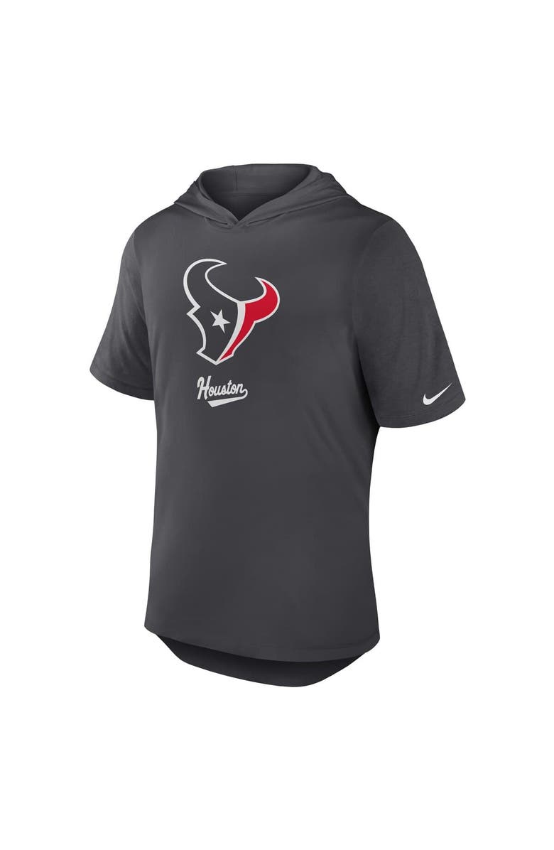 Nike Men's Nike Anthracite Houston Texans Tri-Blend Performance Hoodie T-Shirt, Alternate, color, Anthracite