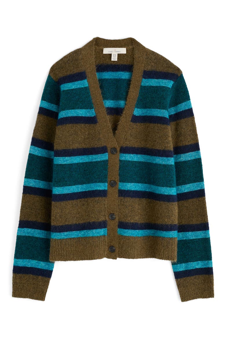 Etching Stripe Cardigan, Alternate, color, KNIT EARTHENWARE CYAN MIX