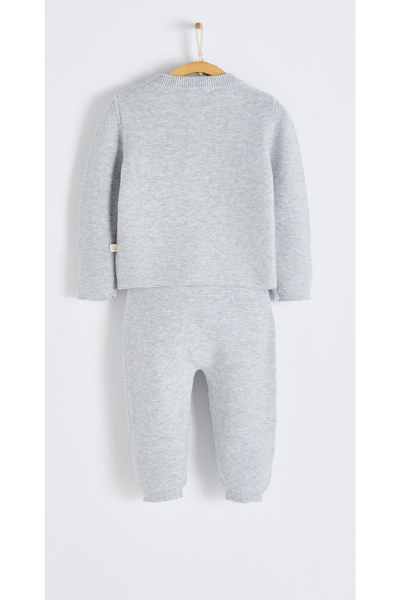 Premium Peruvian Pima Cotton My First Knit Knitted Cardigan & Pants Set for Infant, Alternate, color, GREY/MELANGE