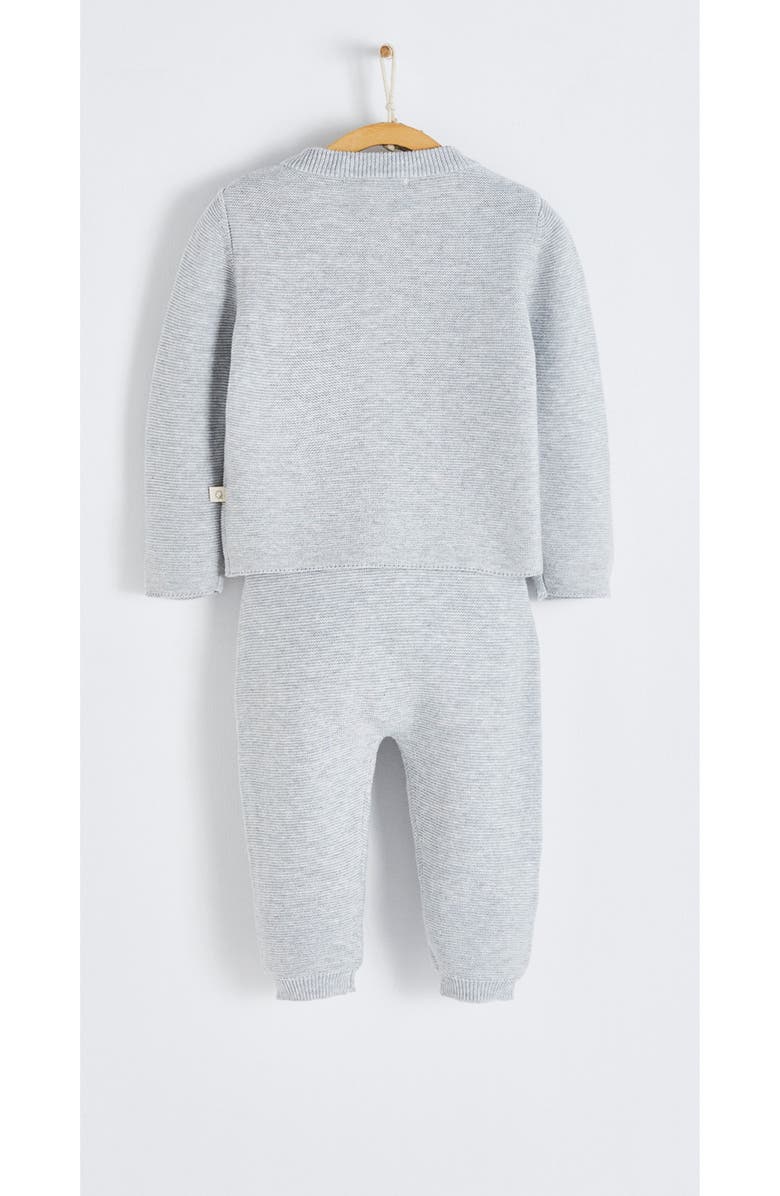Babycottons Premium Peruvian Pima Cotton My First Knit Knitted Cardigan & Pants Set for Infant, Alternate, color, Grey/Melange