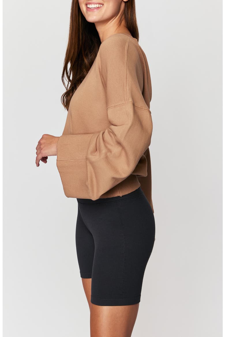 Malia Wide Sleeve Crewneck Pullover, Alternate, color, CAMEL