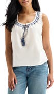Lucky Brand Embroidered Lace Trim Tank
