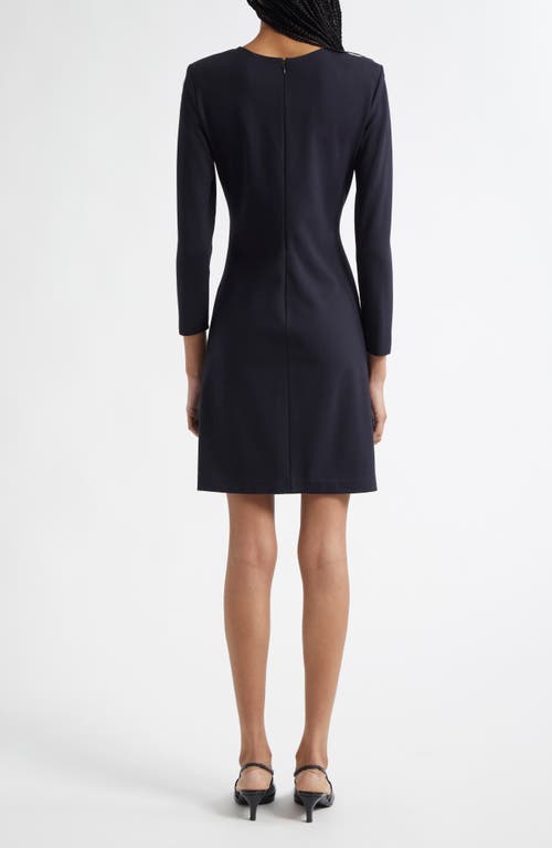 Emporio Armani Milan Ruched Long Sleeve Minidress In Navy