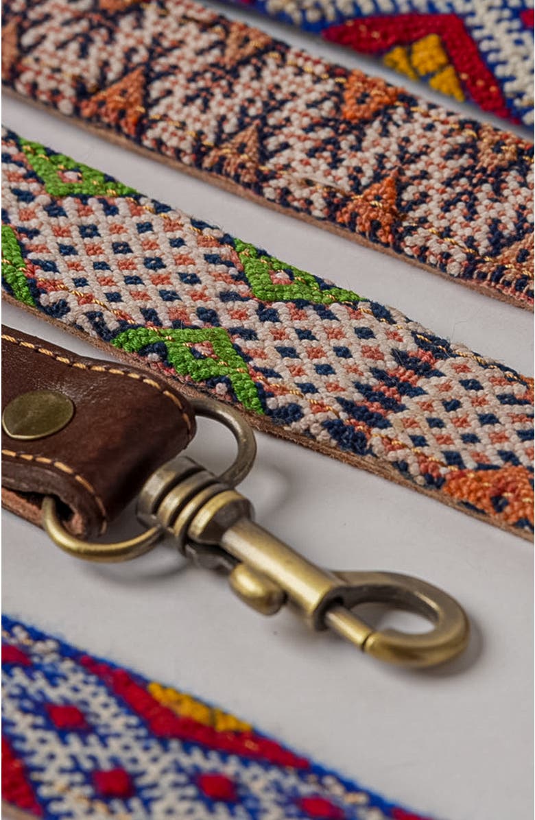 Verve Culture Moroccan Kilim Dog Collar and Leash, Alternate, color, Brown