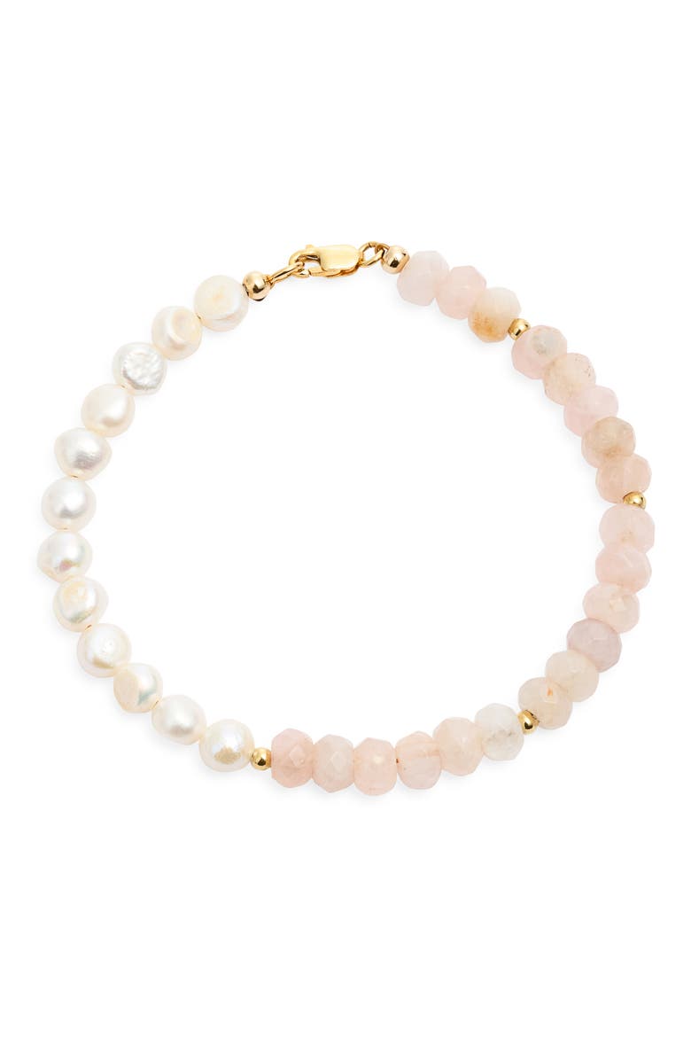 Kalah Freshwater Pearl & Rose Quartz Bracelet, Main, color, ROSE QUARTZ