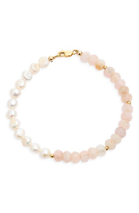 Kalah Freshwater Pearl & Rose Quartz Bracelet