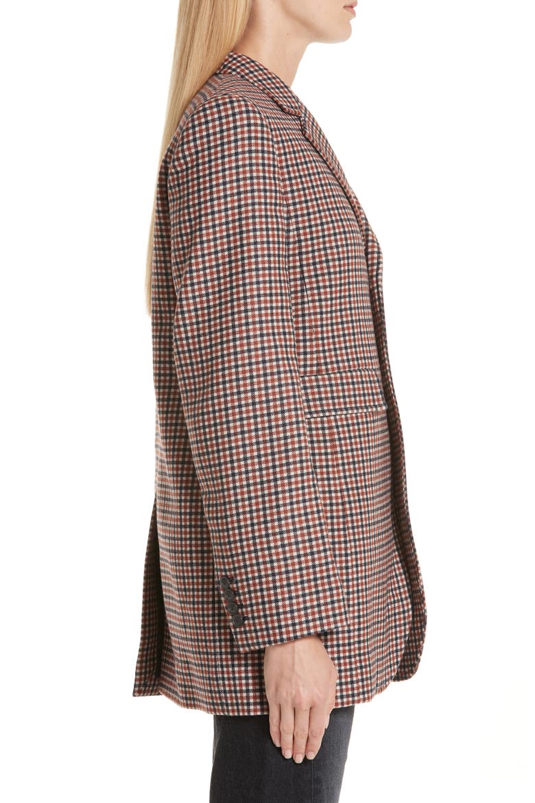 Check Stretch Wool Blazer, Alternate, color, 6564-BROWN/ NAVY