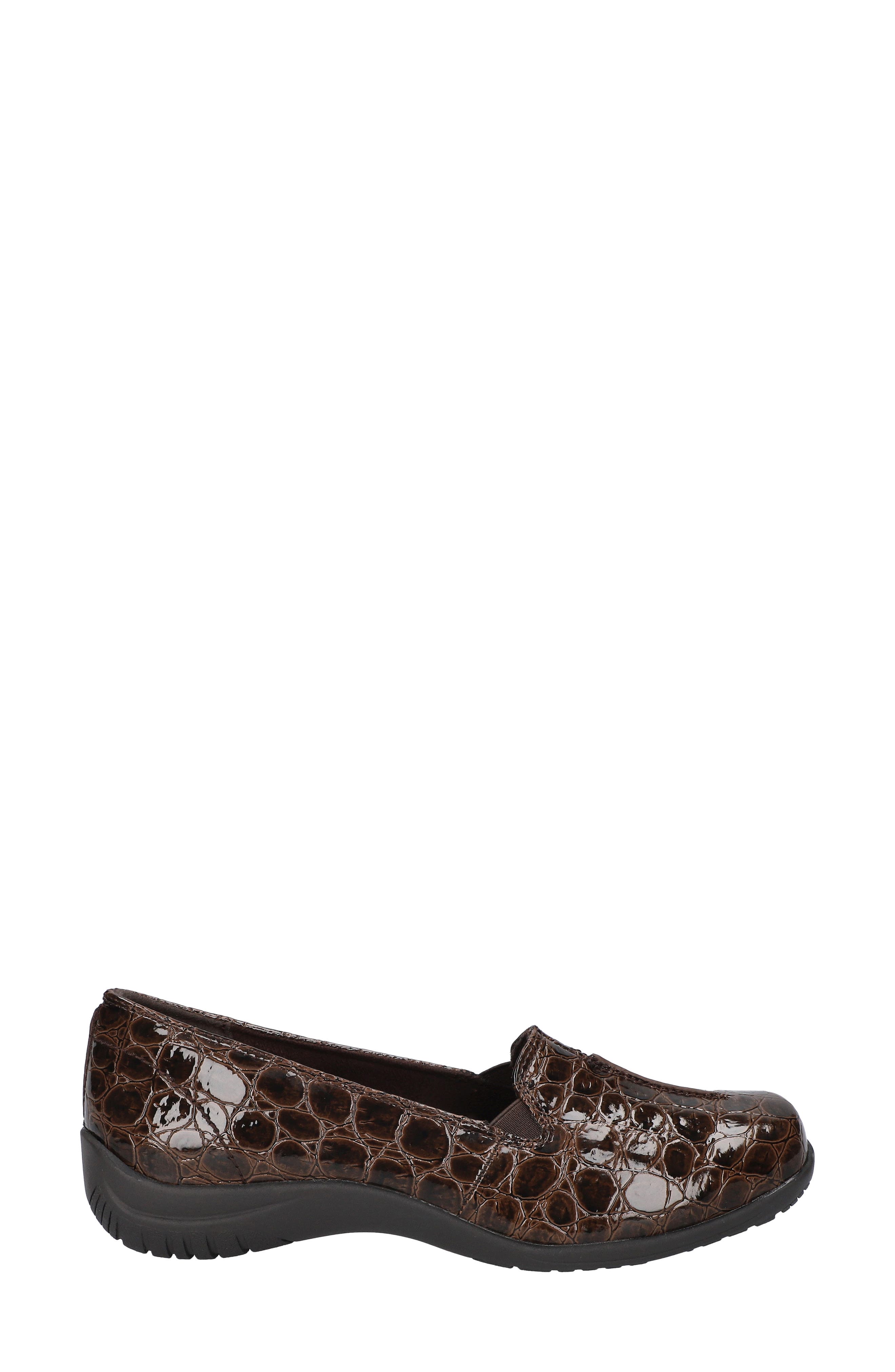 EASY STREET Purpose Comfort Flat - Multiple Widths Available, Alternate, color, Brown Patent Croco