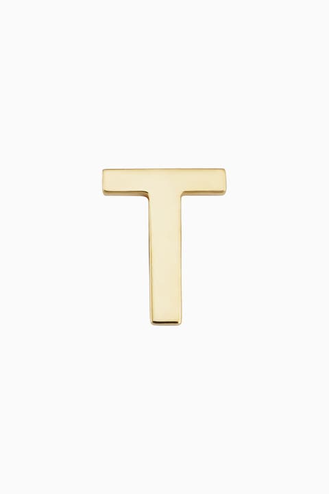 14K Gold Initial Reaction Single Stud