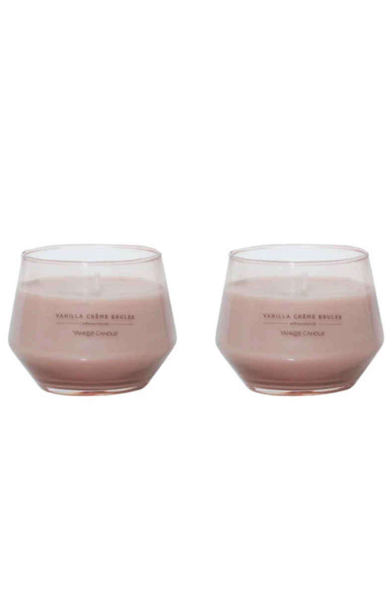YANKEE CANDLE Vanilla Creme Brulee Studio Candle with Essential Oils, Set of 2, Main, color, Light Brown