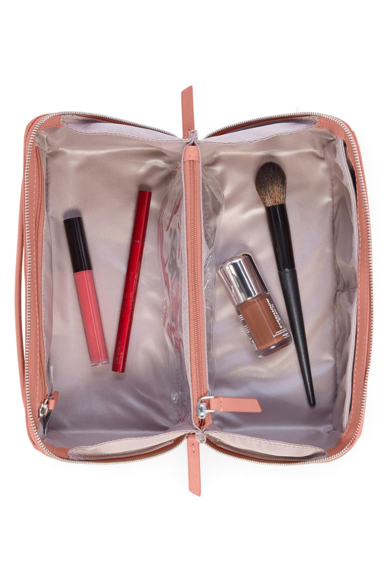 Dallas Cosmetics Bag, Alternate, color, PINK CLAY