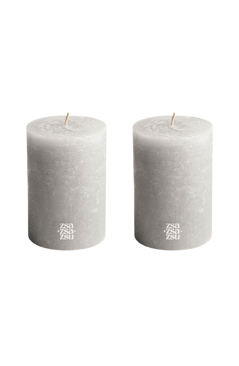 Zsa Zsa Zsu Deurne Pillar Candle 5 in Set of 2, Main, color, Grey