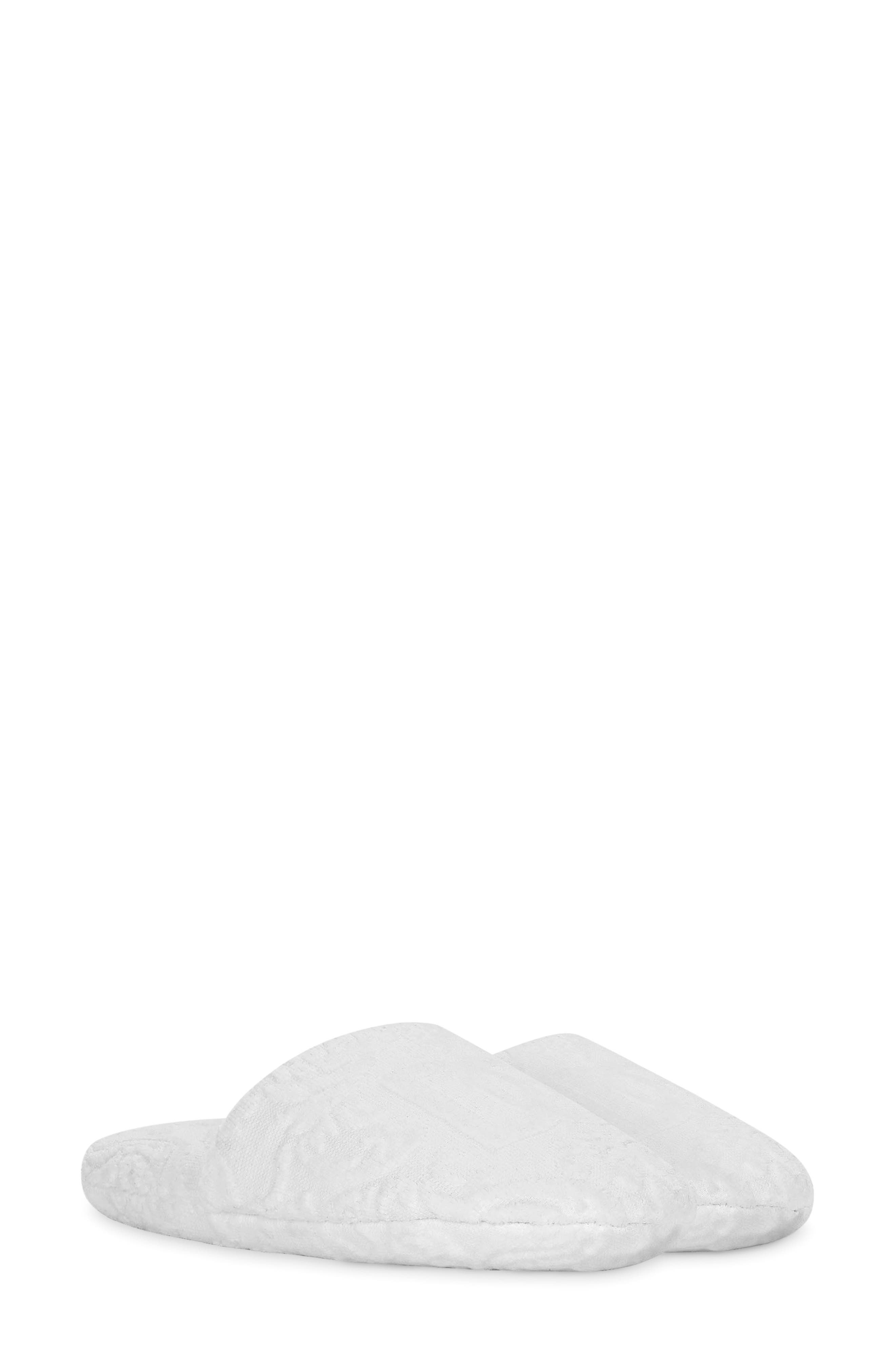 Dolce&Gabbana DG Logo Jacquard Cotton Terry Cloth Scuff Slipper, Main, color, White