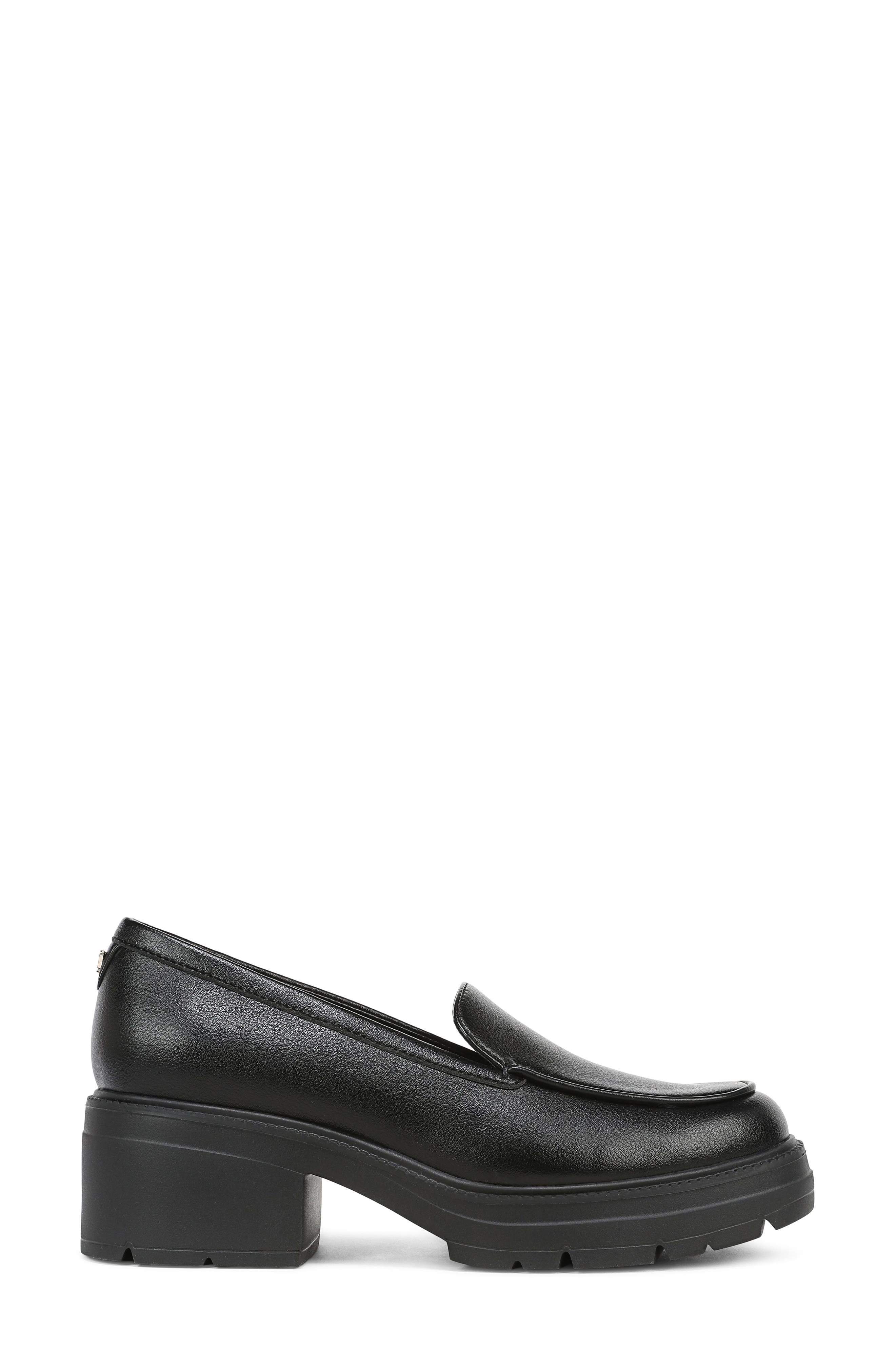 Luly Faux Leather Loafer, Alternate, color, BLACK FAUX LEATHER