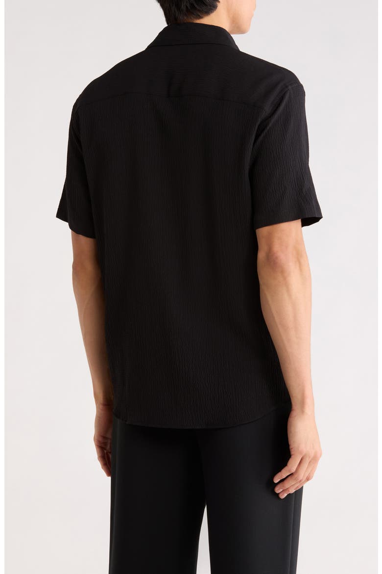 Homer Short Sleeve Button-Up Shirt, Alternate, color, BLACK