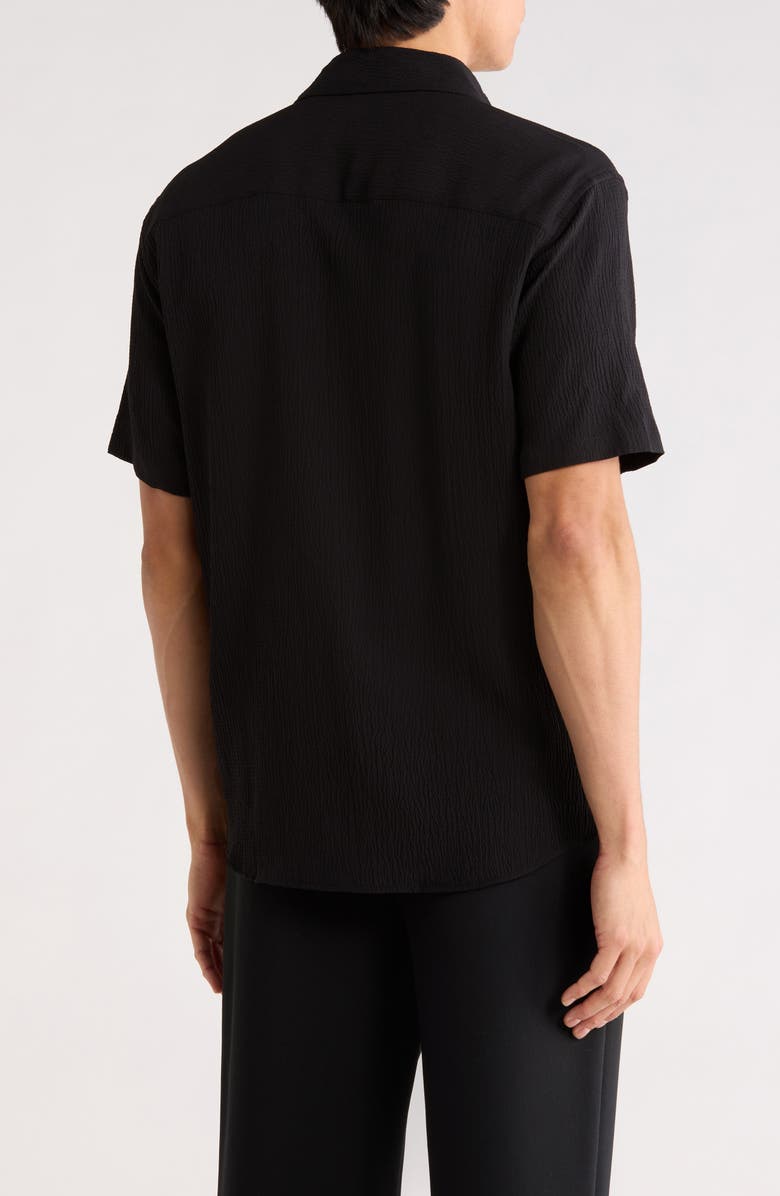 Robert Barakett Homer Short Sleeve Button-Up Shirt, Alternate, color, Black